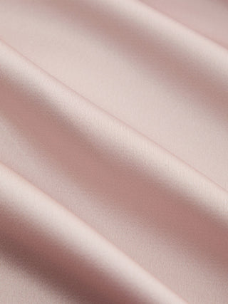 Satin Cowl Neck Solid Ruffle Hem Maxi Dress