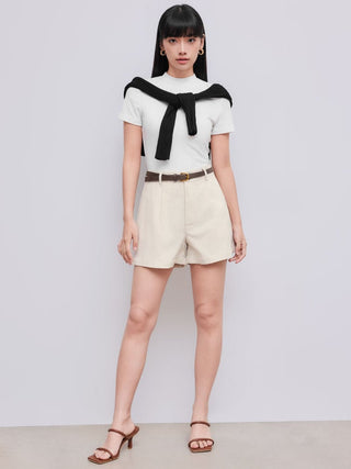 Belted High Waist Trouser Short