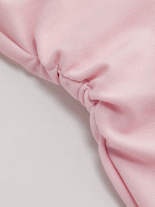 Square Neck Solid Bowknot Mini Dress