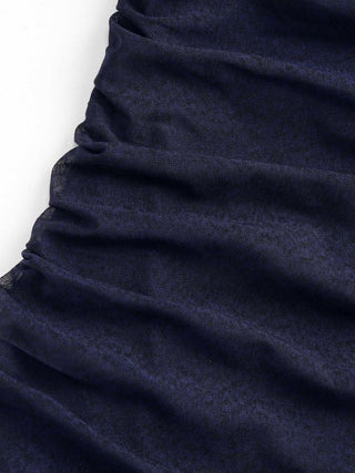 Cowl Neck Solid Ruffle Hem Ruched Maxi Dress