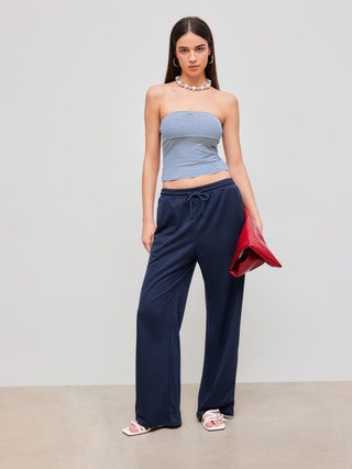 Strapless Striped Crop Tube Top