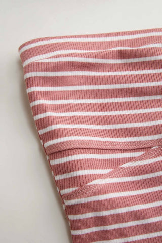 Strapless Striped Crop Tube Top