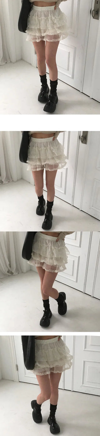 Cancan Frill Pants Skirt - 2 colors