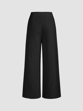 Crossover Waistband Linen Trouser