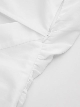 Linen-blend Boat Neckline Solid Bowknot Tank Top