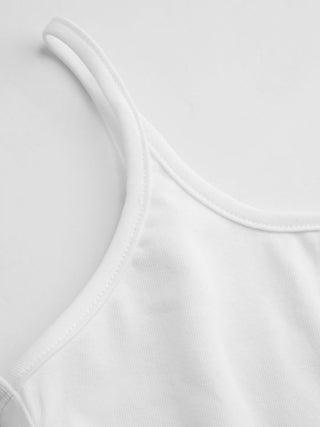 Cotton-blend Scoop Neckline Solid Adjustable Strap Cami Top