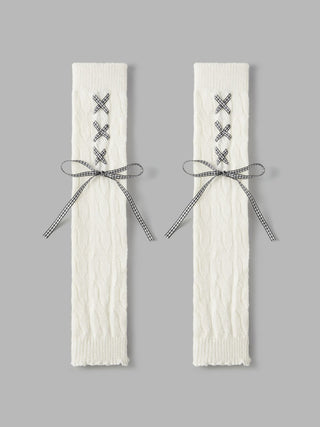 LACE-UP BOWKNOT LEG WARMERS