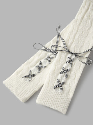 LACE-UP BOWKNOT LEG WARMERS
