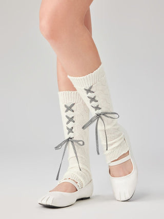 LACE-UP BOWKNOT LEG WARMERS