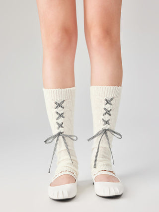 LACE-UP BOWKNOT LEG WARMERS