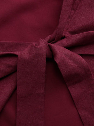 Linen-blend Boat Neckline Solid Bowknot Tank Top