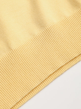 Knit Polo Contrasting Binding Short Sleeve Top