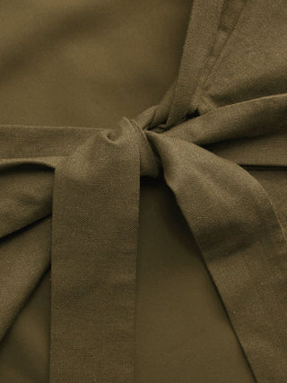 Linen-blend Boat Neckline Solid Bowknot Tank Top