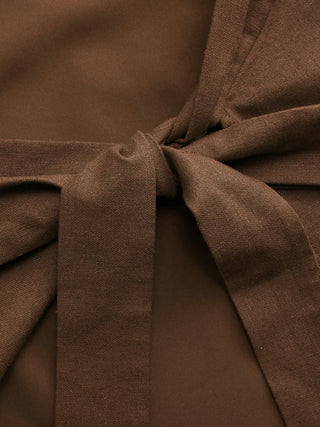 Linen-blend Boat Neckline Solid Bowknot Tank Top