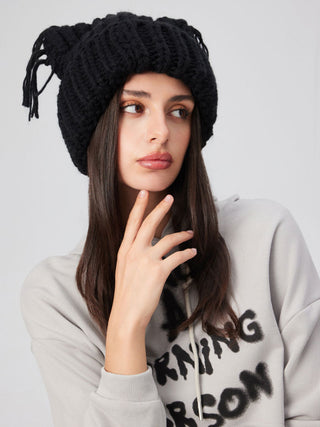 CAT EAR KNITTED BEANIE HAT