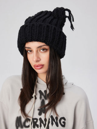 CAT EAR KNITTED BEANIE HAT