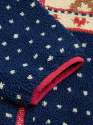 Fleece Collar Graphic Jacket