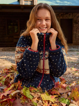 Fleece Collar Graphic Jacket