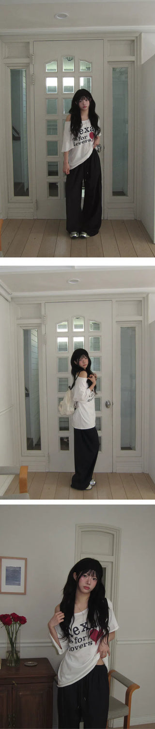 Wide long nylon pants with all the accessories - 3 colors