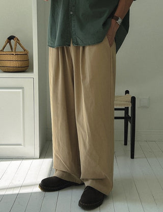 Mood Cotton Wide Elastic Waist Pants (5 colors, M~3XL)