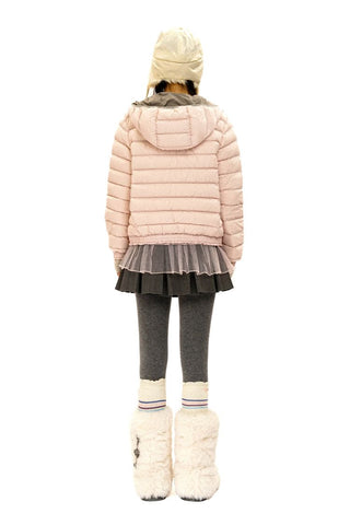 [Moromoro2] Lace Trim Hooded Down Jacket /  Vest