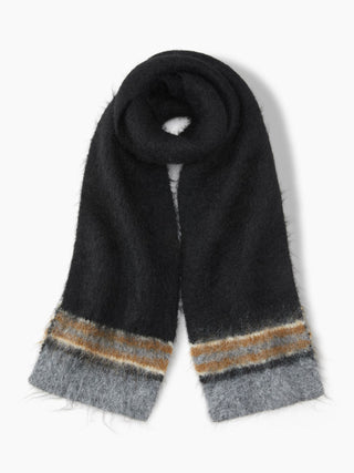 STRIPED WOOL-BLEND SCARF