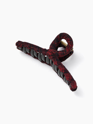 PLAID PATTERNED HAIR CLAW