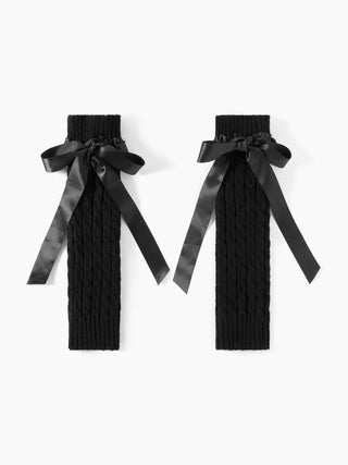 BOWKNOT DECOR LEG WARMERS