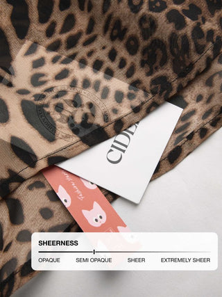 Chiffon Leopard Bowknot Oversized Mini Nightdress