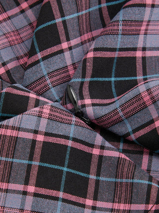 Off-shoulder Tartan Ruched Crop Top