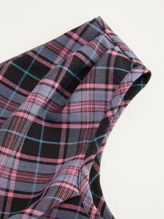 Off-shoulder Tartan Ruched Crop Top