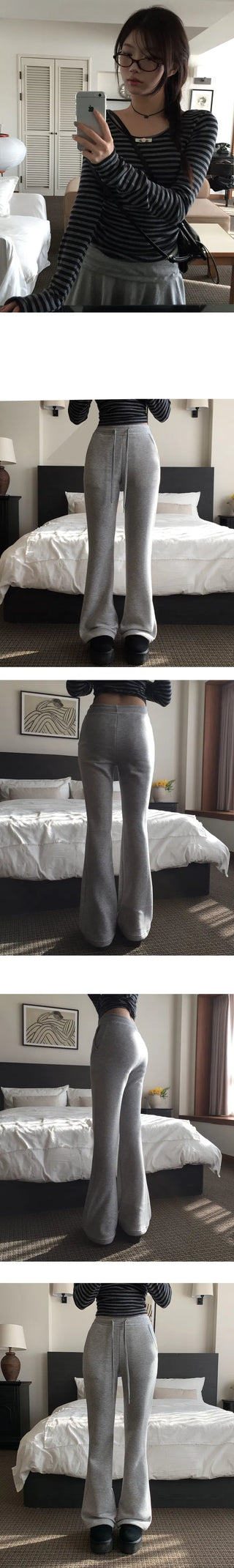 Planning Milk Slim Fit Flared Training Pants - 8 Colors