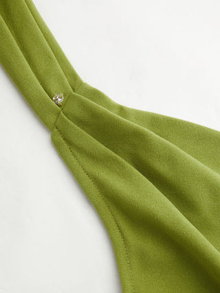Halter Neckline Ruched Cami Top With Scarf