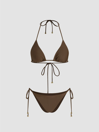 Halter Neckline Tie Side Bikini Set