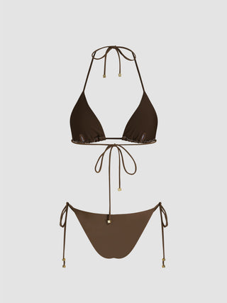 Halter Neckline Tie Side Bikini Set