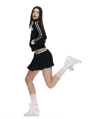 [NECY] Love Waistband Pleated Mini Skirt (2color)