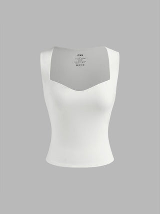 CONTOUR Double Layered Sweetheart Neckline Tank Top