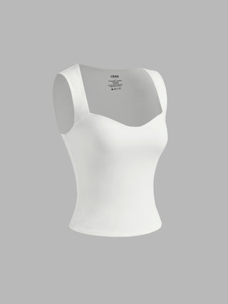 CONTOUR Double Layered Sweetheart Neckline Tank Top