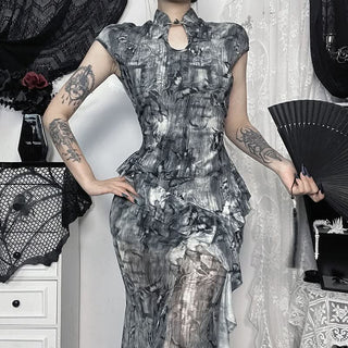 Cap sleeve butterfly print button top