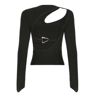 Long sleeve hollow out cut out top