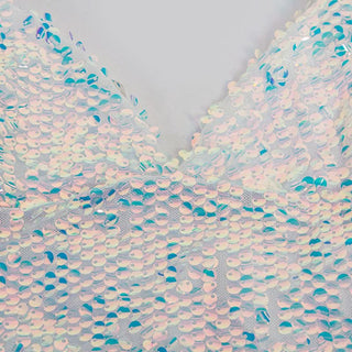 V neck glitter cami mini dress