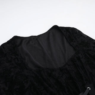 Long flared sleeve lace up mesh slit maxi dress