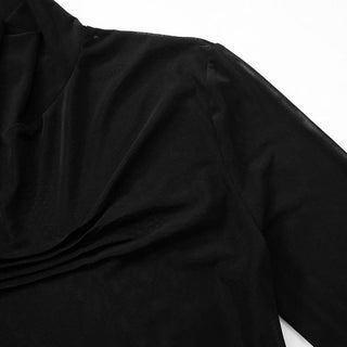 High neck long sleeve mesh top