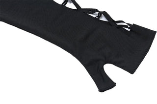 High neck long sleeve spider web hollow out bodysuit