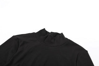 High neck long sleeve lace top