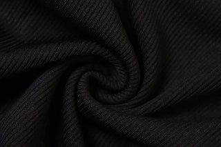 Turnover collar long flared sleeve hollow out cut out top