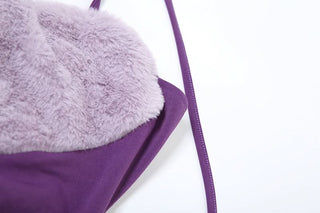 Halter sweetheart pattern fluffy ruched mini dress