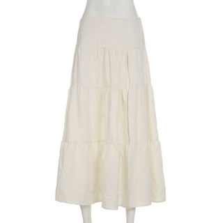 Textured high slit zip-up maxi skirt