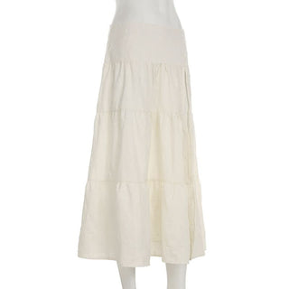 Textured high slit zip-up maxi skirt