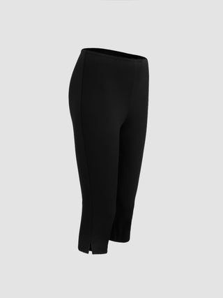 Low Rise High Stretch Split Knee Length Capri Leggings